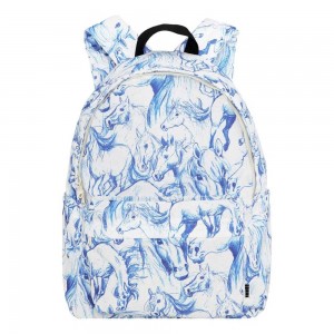 Molo Backpack Mio Bags Blue Horses | CH0000904