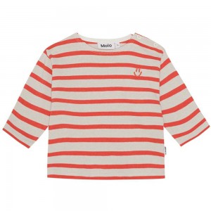 Molo Edarko T Shirts Tops Jungen Shell Red Stripe | CH0001426