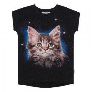 Molo Ragnhilde T Shirts Tops Mädchen Space Cat | CH0000567