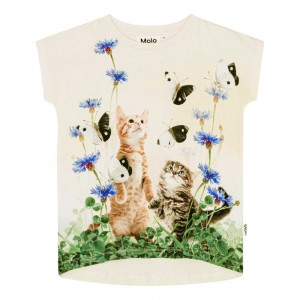 Molo Ragnhilde T Shirts Tops Mädchen Yin Yang Kitten | CH0000569