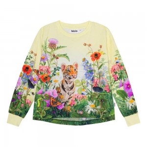 Molo Reniza T Shirts Tops Mädchen Tiger Garden | CH0000536