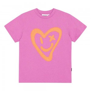 Molo Roxo T Shirts Tops Mädchen Purple Pink | CH0000508