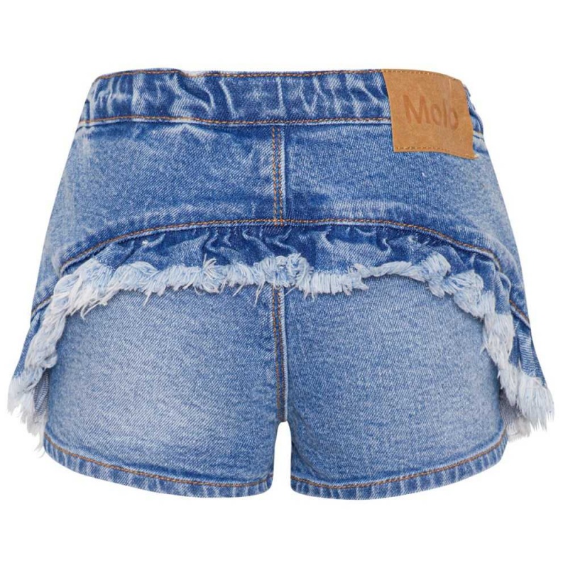 Molo Agnetha Shorts Mädchen Washed Denim Blue | CH0000414