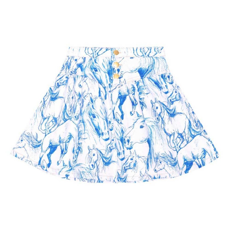 Molo Betsy Röcke Mädchen Blue Horses | CH0000456