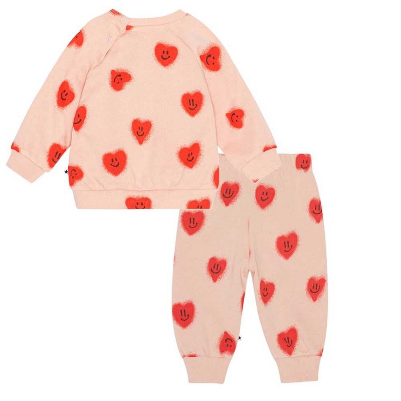 Molo Disc Set Sweatshirts Cardigans Mädchen Red Hearts | CH0001408