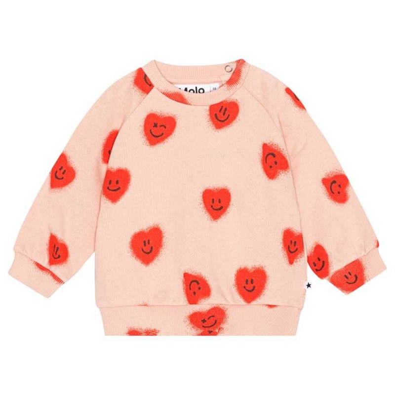 Molo Disc Sweatshirts Cardigans Mädchen Red Hearts | CH0001407