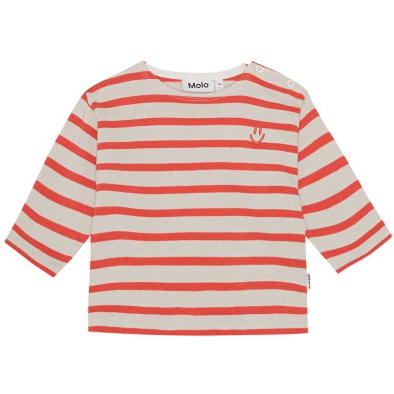 Molo Edarko T Shirts Tops Jungen Shell Red Stripe | CH0001426