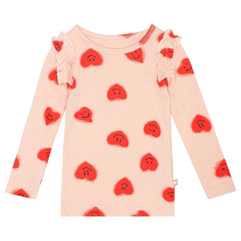 Molo Emma T Shirts Tops Mädchen Red Hearts_ Jersey | CH0001449