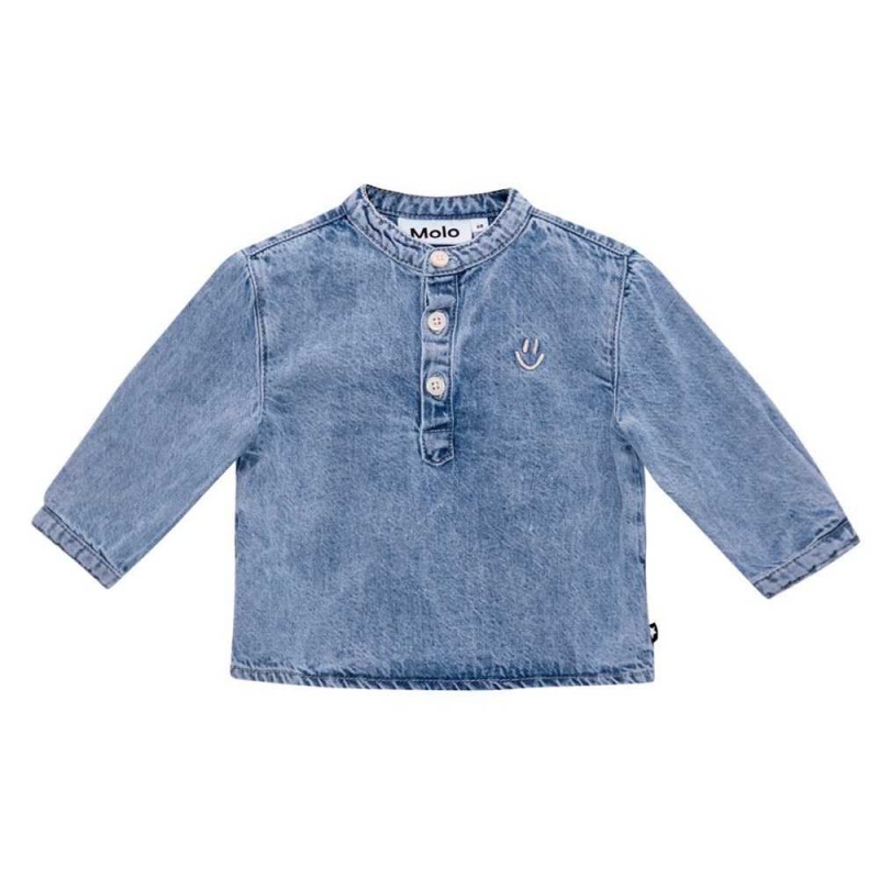 Molo Enoz T Shirts Tops Jungen Bleach Denim | CH0001415