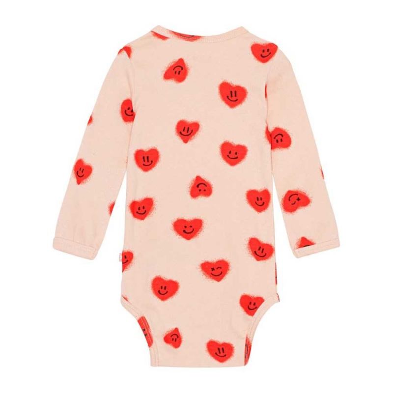 Molo Foss Bodies Babysuits Mädchen Red Hearts_ Jersey | CH0001281