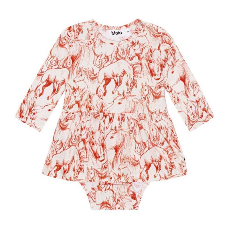 Molo Frances Bodies Babysuits Mädchen Red Horses | CH0001279