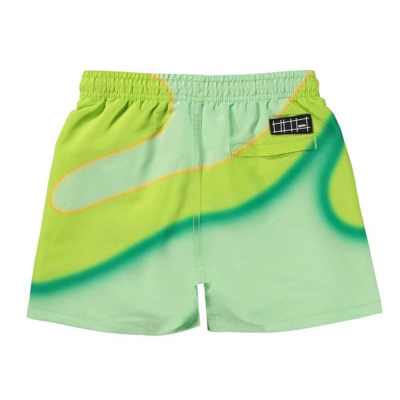 Molo Niko Badeshorts Lime Wave | CH0001173