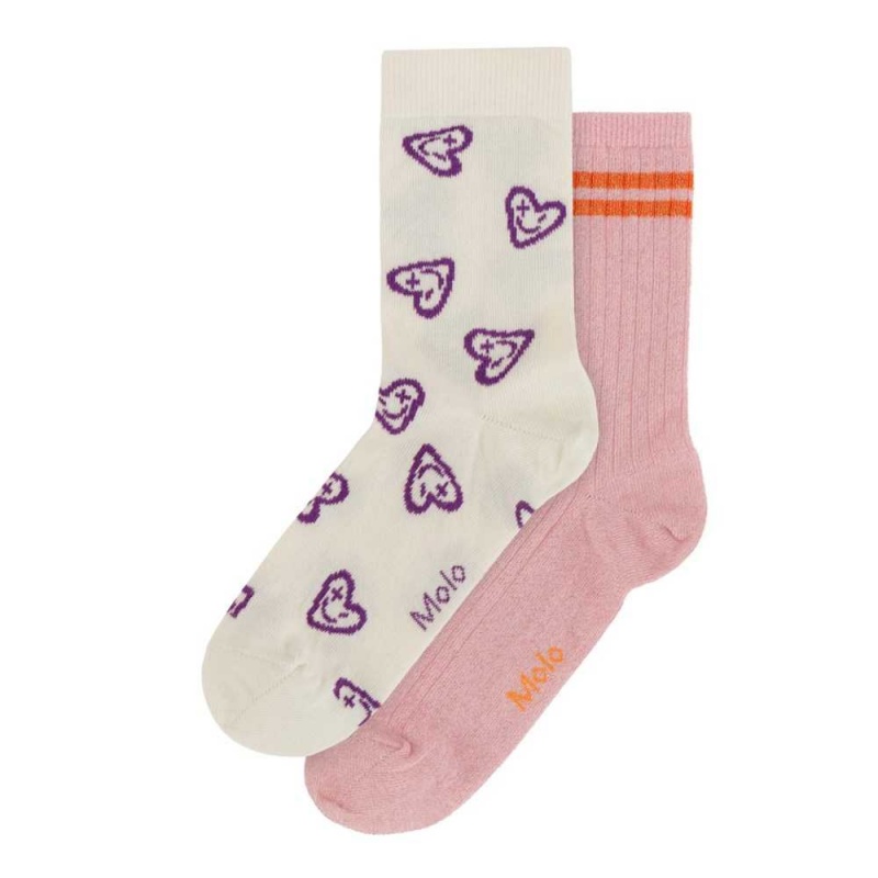 Molo Nomi Tights Socks Purple Hearts | CH0000981