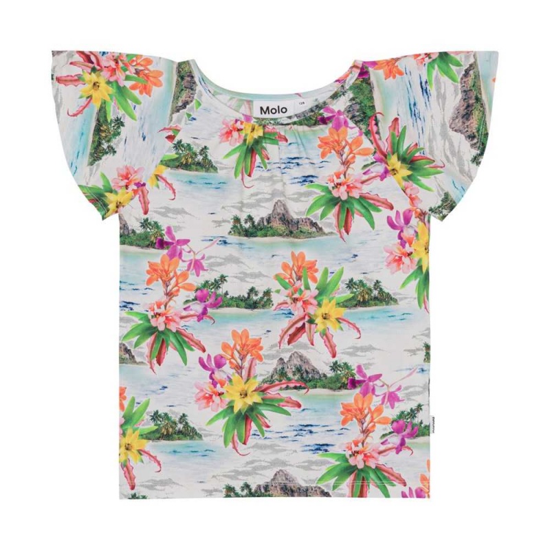 Molo Rachel T Shirts Tops Mädchen Tropical Islands | CH0000516