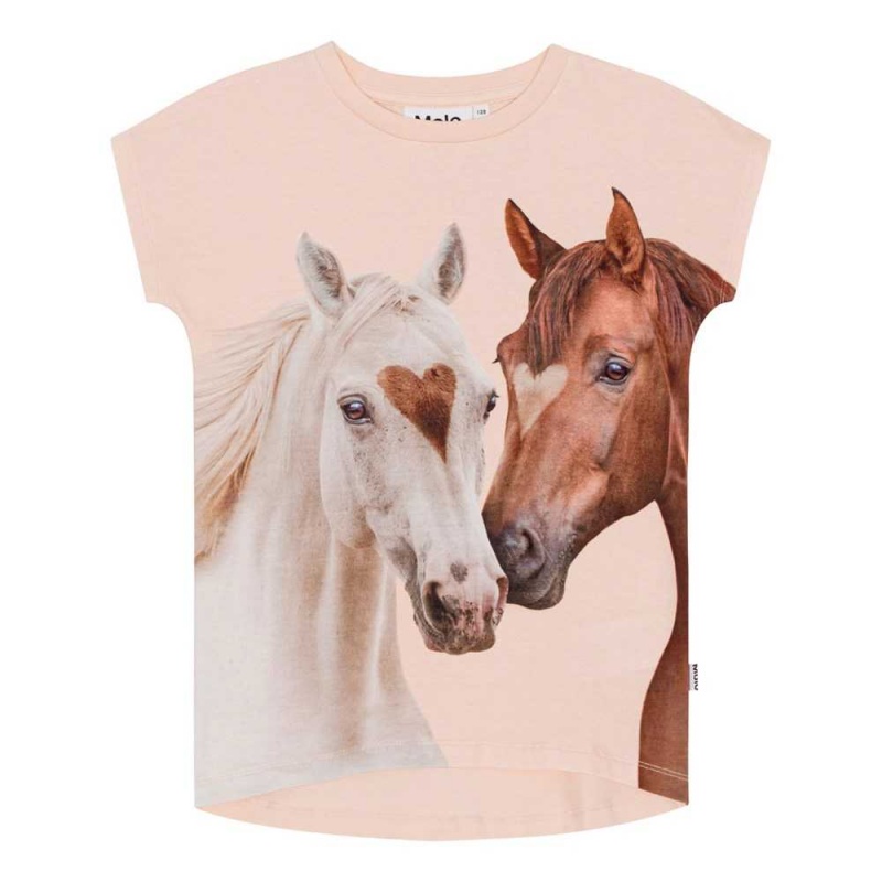 Molo Ragnhilde T Shirts Tops Mädchen Yin Yang Horses | CH0000574