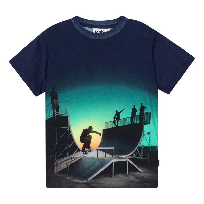 Molo Rame T Shirts Tops Jungen Halfpipe Universe | CH0000821