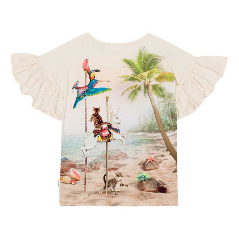 Molo Rayah T Shirts Tops Mädchen Carousel Cats | CH0000496