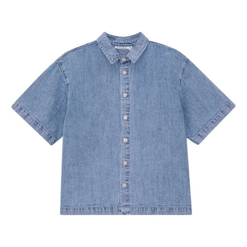 Molo Richie Hemden Jungen Bleach Denim | CH0000683