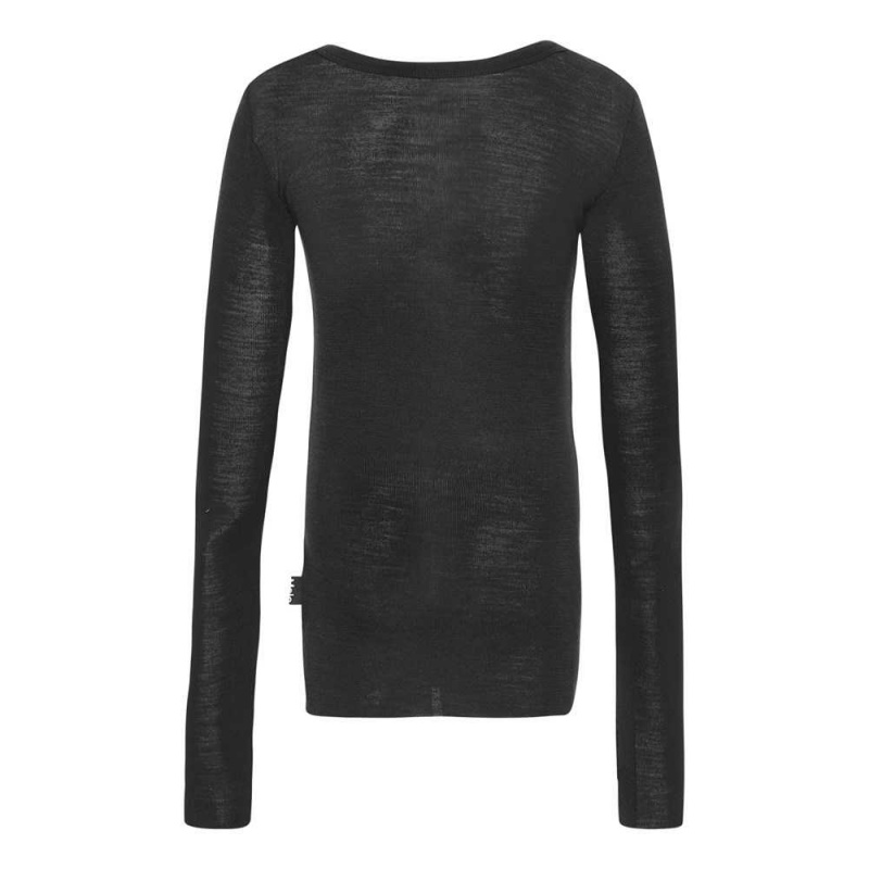 Molo Rihanna Wool T Shirts Tops Mädchen Black | CH0000555