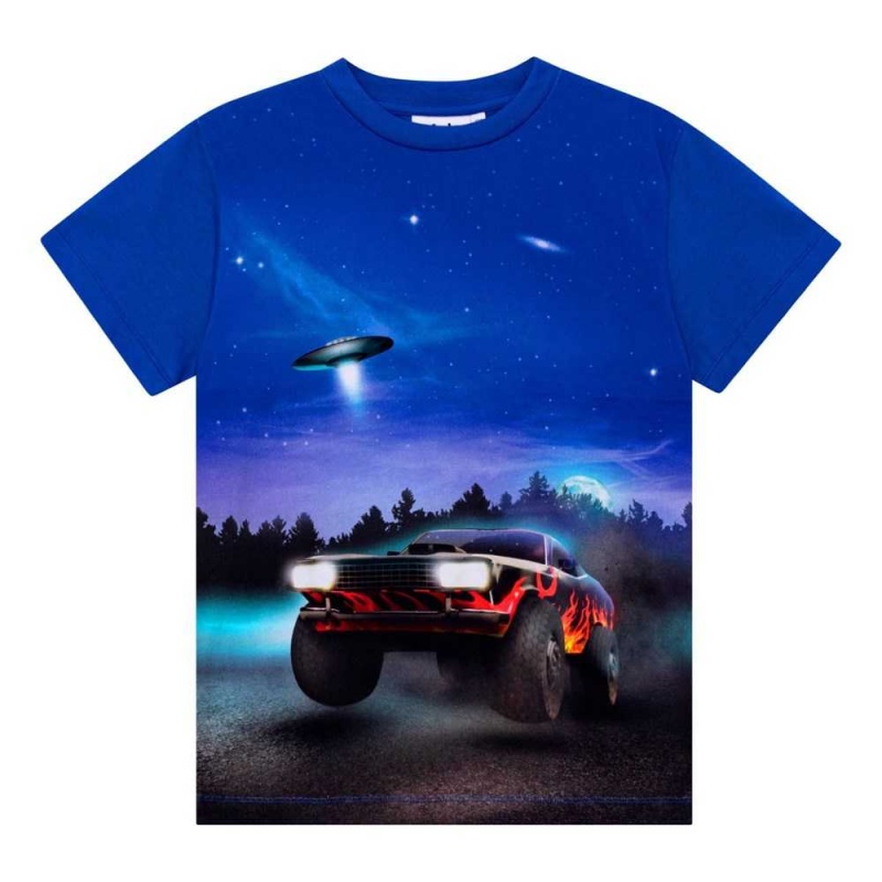 Molo Roxo T Shirts Tops Jungen UFO And Car | CH0000844