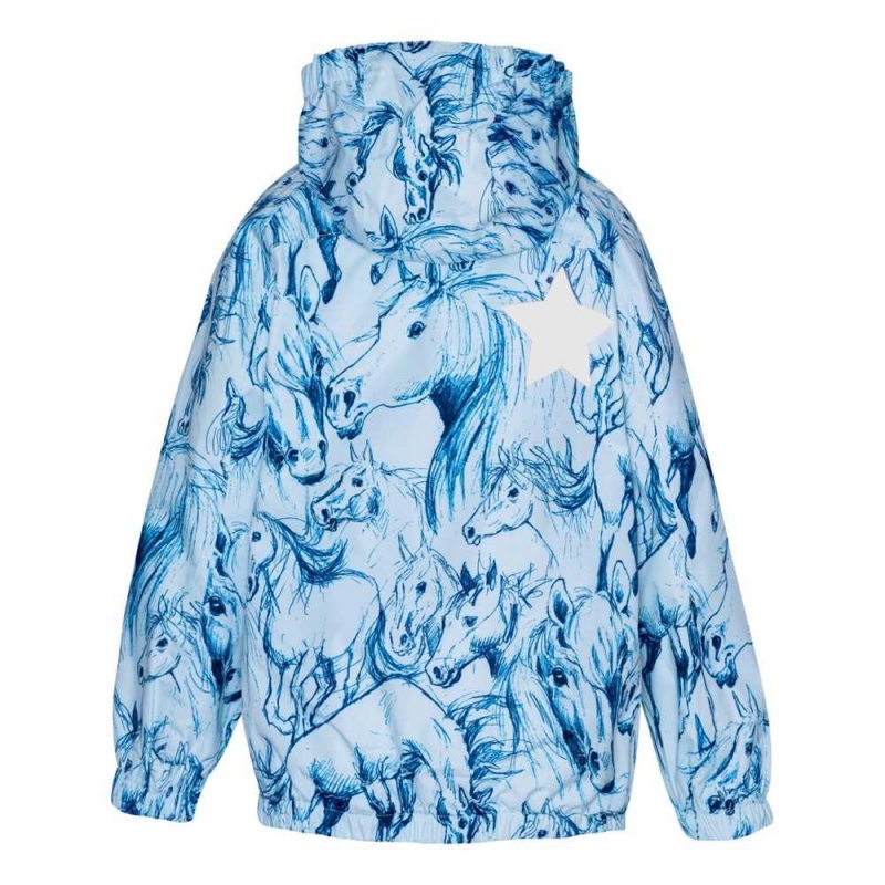 Molo Waiton Regenkleidung Sky Blue Horses | CH0000070